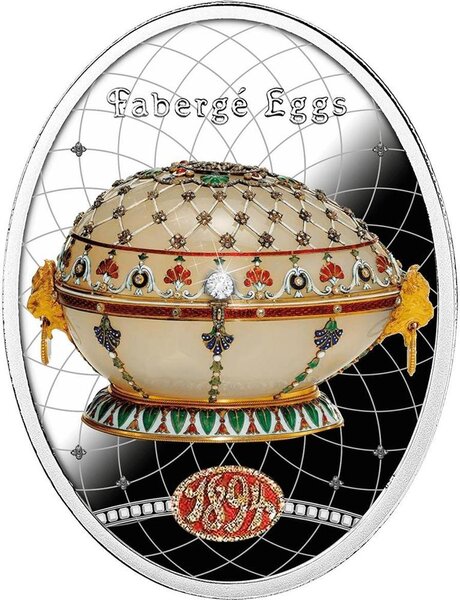 Pièce de monnaie en Argent 1 Dollar g 16.81 Millésime 2025 Faberge Eggs RENAISSANCE EGG