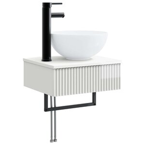 vidaXL Basin de lavage mural Blanc brillant 40 x 35 x 39 cm
