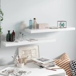 vidaXL Étagère murale flottante 2 Pièces Blanc brillant 80x23 5x3 8cm MDF