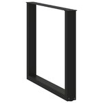 vidaXL Pieds de table à manger en U 3 pièces Noir 90 x (72-73) cm Acier