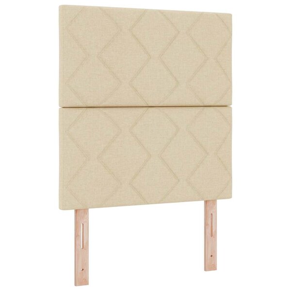 vidaXL Lit à ressorts avec matelas Crème 80 x 200 cm tissu