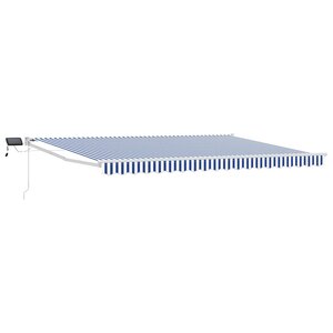 vidaXL Store rétractable manuel avec LEDs Bleu et Blanc 4 5 × 3 m