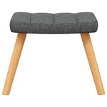 vidaXL Chaise de relaxation avec tabouret Gris foncé Tissu
