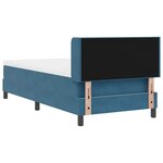 vidaXL Lit à ressorts avec matelas Bleu foncé 190 x 90 cm Polyester