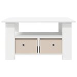 vidaXL Table basse avec tiroir Blanc 77 x 55 x 42 cm Bois d'ingénierie