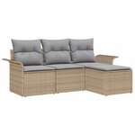 vidaXL Ensemble de canapé de jardin 4 Pièces Beige 55 x 55 x 37cm