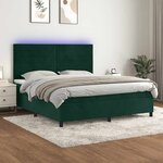 vidaXL Sommier à lattes de lit avec matelas LED Vert foncé 160x200 cm
