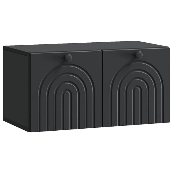 vidaXL Meuble TV mural Noir 59 5 x 31 x 30 cm Bois d'ingénierie