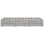 vidaXL Cadre de lit et tiroirs gris béton 140x190 cm bois d'ingénierie