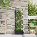 vidaXL Jardinière de Jardin avec Treillis Noire 40x40x125.5 cm