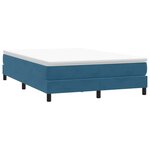 vidaXL Sommier à lattes de lit et matelas bleu foncé 160x210cm velours