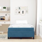 vidaXL Cadre de lit avec matelas Bleu foncé 120 x 200 cm tissu