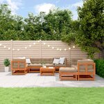 vidaXL Ensemble de salon de jardin 33 Pièces Brun cire Bois de pin massif