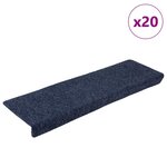 vidaXL Tapis d'escalier autocollants 20 pièces 65 x 21 x 4 cm Anthracite Bord rectangulaire