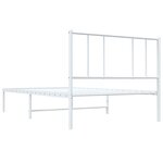 vidaXL Cadre de lit métal sans matelas et tête de lit blanc 107x203 cm