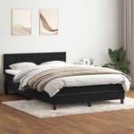 vidaXL Sommier à lattes de lit avec matelas noir 160x210 cm velours