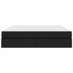 vidaXL Lit avec rangement et matelas avec stockage 2 pc Noir Cuir