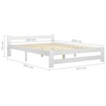 vidaXL Cadre de lit sans matelas blanc bois de pin massif 140x200 cm