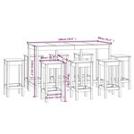 vidaXL Ensemble de bar 9 Pièces Blanc Bois de pin massif
