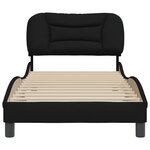 vidaXL Cadre de lit sans matelas Hvar noir 80x200 cm tissu