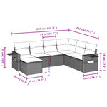 vidaXL Salon de jardin avec coussins 7 Pièces beige résine tressée