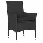 vidaXL Ensemble de salle à manger pour jardin 7 Pièces Noir Poly rotin