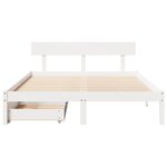 vidaXL Cadre de lit sans matelas blanc 160x200 cm bois de pin massif
