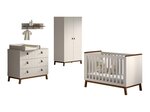 Ensemble Chambre sezane lit bébé 60x120 + commode + plan à langer + étagère murale + armoire