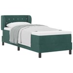 vidaXL Lit à ressorts avec tête de lit Vert foncé 80 x 200 cm Velours