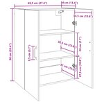 vidaXL Armoire Murale 2 Pièces Chêne artisanal 69 5 x 34 x 90 cm
