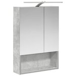 vidaXL Armoire Miroir de Salle de Bain Gris béton 50 x 14 5 x 70 cm