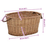 vidaXL Panier à bois de chauffage poignées de transport 56x40x28 cm