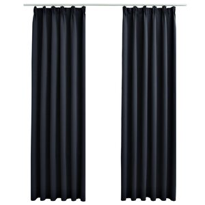 vidaXL Rideaux occultants avec crochets 2 Pièces Anthracite 140x245 cm