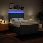 vidaXL Sommier à lattes de lit avec matelas Bleu 140x190 cm Tissu