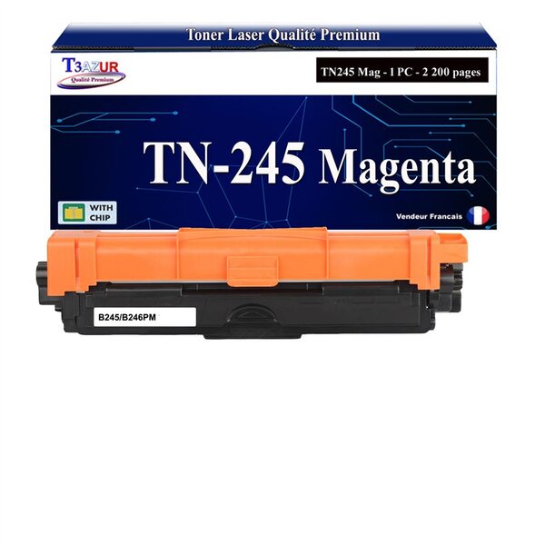 T3AZUR - Toner compatible avec Brother TN245  pour Brother DCP-9022CDW  DCP9022CDW - Magenta