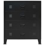 vidaXL Commode à tiroirs Métal Style Industriel 78x40x93 cm Noir