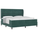 vidaXL Lit à ressorts avec matelas Vert foncé 200 x 200 cm Polyester