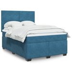 vidaXL Sommier à lattes de lit et matelas bleu 140x200 cm velours