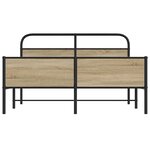 vidaXL Cadre de lit en métal sans matelas chêne fumé 160x200 cm