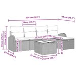 vidaXL Canapé de jardin 6 pièces avec coussins gris clair en polyrotin