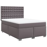 vidaXL Sommier à lattes de lit avec matelas Gris 160x200 cm Similicuir