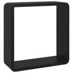 vidaXL Étagères murales sous forme de cube 3 Pièces Noir MDF