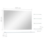vidaXL Miroir mural avec 5 étagères Argenté 100 x 60 cm