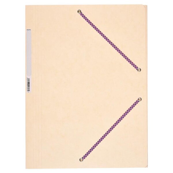 Chemise Carte Lustée 24 x 32 cm à rabats avec élastique et étiquette de dos Ivoire COUTAL