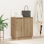 Buffet vidaXL LED Chêne Artisan 71x34 5x75 cm en bois d'ingénierie