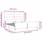 vidaXL Cadre de lit avec tête de lit Noir 160 x 200 cm tissu