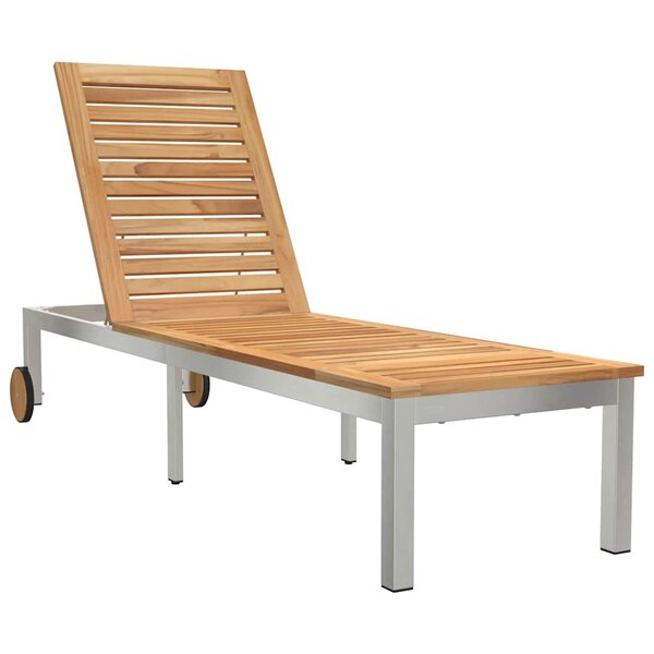 vidaXL Transat 1-personne Marron 207 x 58 x 35cm Bois d'acacia massif