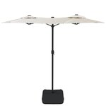 vidaXL Parasol de jardin à double tête blanc sable 316x145 cm