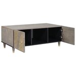 vidaXL Table basse Gris 100 x 54 x 40 cm bois de manguier massif