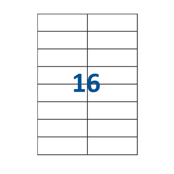 Lot de 100 Planches étiquettes autocollantes sur feuille A4 : 105 x 37 mm (16 étiquettes par feuille)